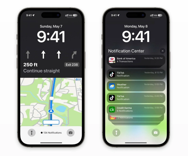 新邱苹果维修服务分享iOS17锁屏地图导航半屏显示长什么样 